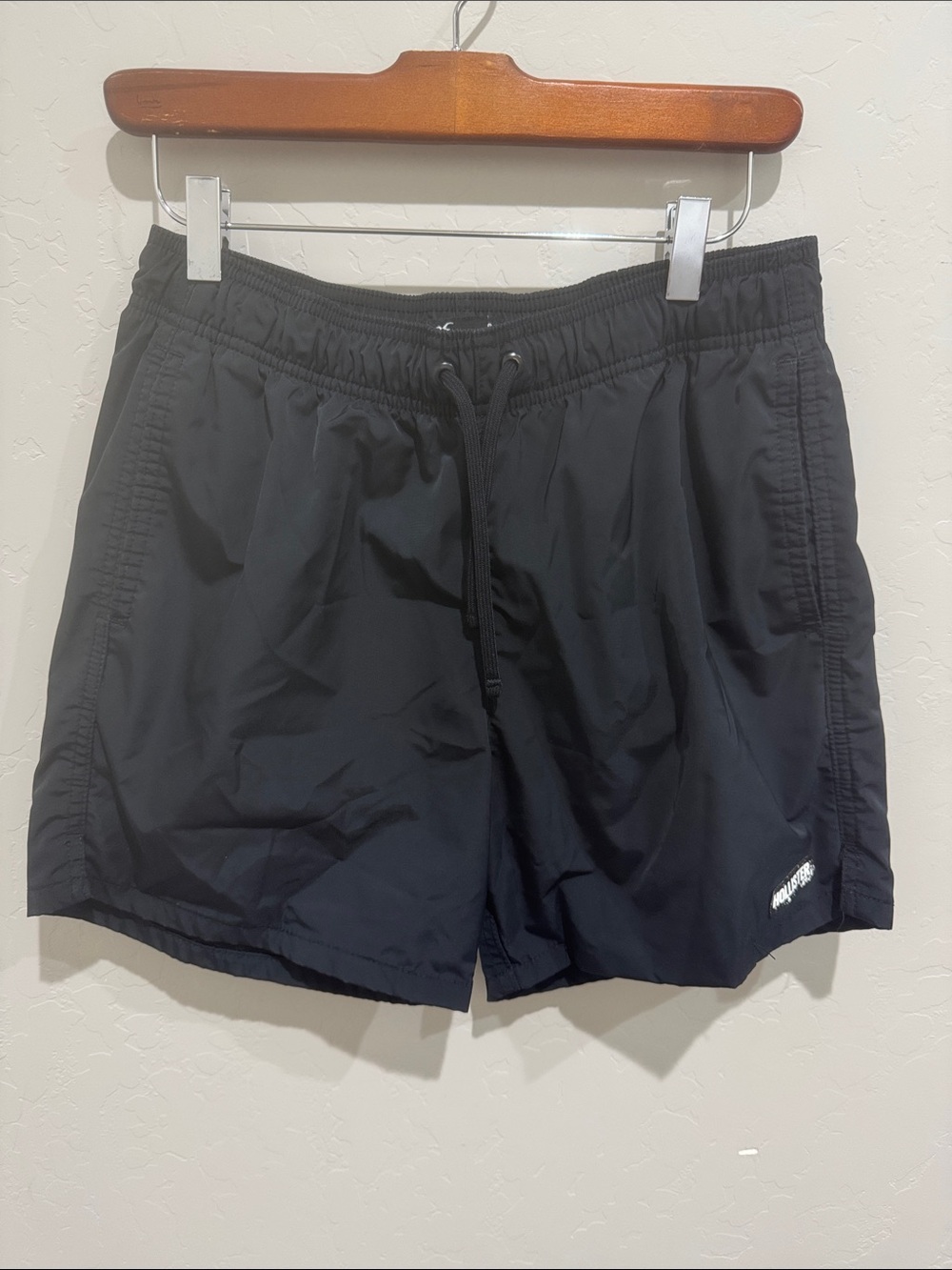 Hollister Men's Black Swim Trunks with Drawstring